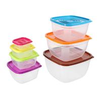 DIYEAH 7pcs Plastic Mixing Bowl Set with Airtight Lids, Pp Food Storage