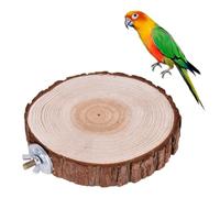 DIYEAH 8-10cm round Wooden Springboard Platform Stand Rack with Branch Perches for Parrots and Rats, Natural Wood Bird Cage Accessory for Climbing and Resting