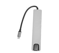DIYEAH 8-in-1 USB C Hub Multiport Adapter with 4k 30fps Video Output, Rj45 100m Ethernet, USB 2.0, Portable Data Hub with Aluminum Alloy Body and High Efficient Heat Dissipation, No