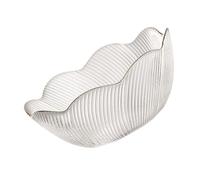 DIYEAH 8-inch Light Luxury Glass Fruit Bowl Gold Leaf Pattern, Irregular Dessert and Salad Serving Bowl for Home Dining and Living Room