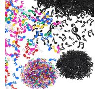 DIYEAH 8 Packs Music Note Confetti Table Decorations Mixed Black and Colorful Musical Confetti Props for Birthday Party Wedding Shower Cake and Balloon Filling Elegant Party Table Scatter
