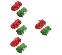 DIYEAH 8 Packs Shredded Tissue Paper Basket Filler Lightweight Crinkle Cut DIY Packaging Material for Christmas Hampers and Boxes Red and Green