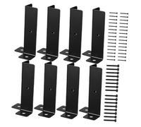 DIYEAH 8 Sets Heavy Duty Iron Fence Post Bracket Base Weather-Resistant Deck Post Support for Gazebo Porch Patio Pergola Outdoor Fence Stability