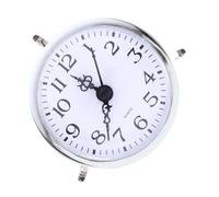DIYEAH 80mm Large round Clock Insert with Silver Plastic Crystal Frame, Simple and Elegant Design, for Shelf or Tabletop Display, Adds Artistic Touch to Home Décor and DIY Clock Making