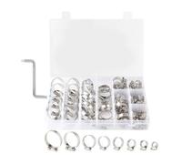 DIYEAH 80pcs 304 Stainless Steel Hose Clamps Drive Clips with Wrench, Mini Pipe Clamps for Gas and Water Pipes, Practical Hose Clip Set for Home and Office Plumbing