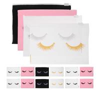 DIYEAH 80Pcs Lash Aftercare Zipper Makeup Bags Multipack 15X10Cm Portable Cosmetic and Toiletry Organizer Pouches for Travel