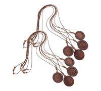 DIYEAH 8pcs Bezel Pendant: Wood Bezel Base Diy Jewelry Supplies Vintage Round Blank Cabochon Setting With Flower Cutout Pendant Charm Holder Necklace Chain