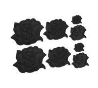 DIYEAH 8pcs Black and White Rose Embroidered Iron-on Appliques Decorative Clothes Patches for DIY Coat and Hat Accessories, Small to Extra Large Embellishments Set for Sewing and Repair
