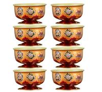 DIYEAH 8pcs Buddhist Offering Bowl, Metal Water Cups for Altar, 2.2x1.3 | Stackable Offering Water Containers for Traditional Ceremonies, Temple Rituals, Decorative Religious Supplies