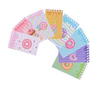 DIYEAH 8pcs Donut Pattern Spiral Notebook Vertical Flip Coil Binding