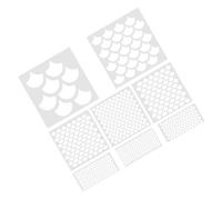 DIYEAH 8pcs Fish Scale Stencil Set Reusable Lightweight Flexible Pet Material with Realistic Scale Pattern for DIY Furniture Stencils and Painting Crafts, for Wall, Canvas, and Face Art