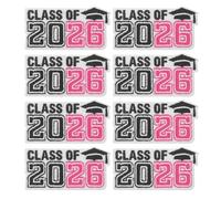 DIYEAH 8pcs Graduation Patches Iron on Applique Patterns for Accessories Shoes Polyester Material Hot Melt Adhesive Easy DIY Use Resists Fading Creative Projects 2026 Graduation Season