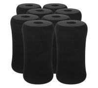 DIYEAH 8pcs Leg Foot Pad Roller Cover for Gym Machines, 20mm Tube | Foam Rubber Plastic Build, 130mm Length and 70mm Outer Diameter, Black Replacement for Sit-up Stations