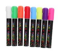 DIYEAH 8pcs Liquid Chalk Pens: Wipeable Colored Markers - Blackboard Dry Wipe Marker Pens With Reversible Tips For Mirrors Plastic Windows Metal