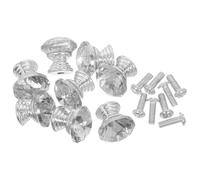 DIYEAH 8pcs Mini Drawer Pulls: Clear Single Hole Design Cabinet Knobs - Replacement Pull Handle Knobs for Drawers Closets and Furniture