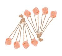 DIYEAH 8pcs Natural Mineral Salt Lick Block for Cattle and Goat with Hanging Rope, 30-50g Orange Salt Brick that Boosts Vitality and Improves Production Performance, for Outdoor Grazing