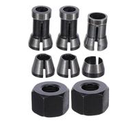 DIYEAH 8pcs Router Collet and Nut Kit High Precision Carbon Steel Chuck Adapter Set for 6mm 6.35mm 8mm Bits for Rotary Engraving Milling Machine