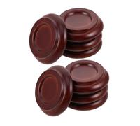 DIYEAH 8pcs Solid Wood Piano Caster Cups Floor Protectors for Upright and Grand Pianos Non-slip Anti-noise Hardwood Pads Brown Small Soundproof Foot Pads