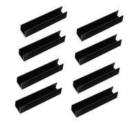 DIYEAH 8pcs U Shaped Pet Gate Accessories Kit with Reinforcement Grooves Black Metal Gate Hardware for Indoor Canine Barrier and Installation Suitable for Large and Small Breeds Stair