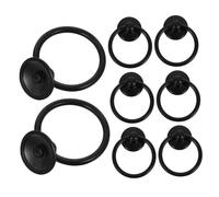 DIYEAH 8pcs Vintage Metal Ring Pulls Black Cabinet Knobs Single Hole Zinc Alloy Drawer Handles for Kitchen Cupboard Dresser Furniture Scratch Resistant Decorative Hardware