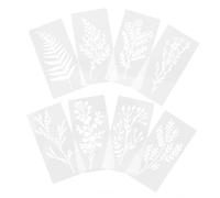 DIYEAH 8pcs Wildflower Leaves and Flower Stencils Reusable Pet Painting Templates for Botanical Art Wood Canvas Wall Furniture Decor Flexible Spray Brush Compatible