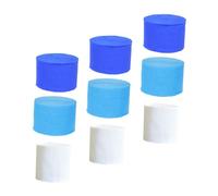 DIYEAH 9 Rolls Crepe Paper Streamers Party Decoration for Birthday Festival Includes White Sky Blue Royal Blue Easy to Cut and Hang Spiral and Furniture Wrap Quantity for Versatile Use