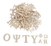 DIYEAH 96pcs Wooden Greek Alphabet Letters Unfinished Wood Letters for Crafts DIY Educational Learning Home Classroom Decor