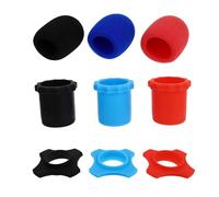 DIYEAH 9pcs Practical Microphone Protector Kit Sponge and Silicone Material, Protects Microphone from Bumps and Rolling, for Ktv Supplies and Stage Use, Includes Black, Red, Random Color