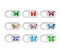 DIYEAH 9Pcs Webcam Cover Slide with Butterflies Pattern Adhesive Protection for Phones Tablets Laptops Easy to Use Secure Design Against