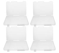 DIYEAH A4 Storage Box 4Pcs White PP Plastic Document Holder Portable Project Case for Home Office and School Use
