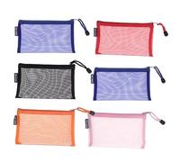 DIYEAH A6 Zipper Mesh Pencil Case Set of 6 Multipurpose Travel Pouches for Cosmetics School Supplies and Office Use Sturdy and Lightweight