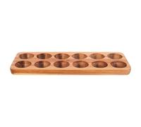 DIYEAH Acacia Wood Egg Tray Slots Rectangle Holder for Kitchen Countertop Fridge Storage Organizer Elegant Shatter-resistant Design for Fresh Egg Display and Serving