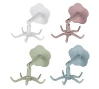 DIYEAH Adhesive Wall Hooks Rotatable Design Hair Accessories Organizer 4pcs for and Hair Ties Holder, Sturdy Pp Material Space Saving Storage Solution Jewelry for Women