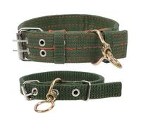 DIYEAH Adjustable Canvas Sheep Collars Set 48cm 64cm Sturdy Livestock Safety Collars for Grazing and Husbandry Supplies