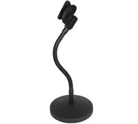 DIYEAH Adjustable Desktop Microphone Stand with Stable Metal Base and Retractable Design, Black Tabletop Mic Holder Suitable for Studio and Office Use