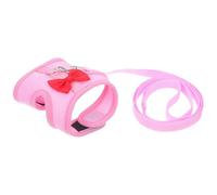 DIYEAH Adjustable Escape Bunny Harness and Leash with Decorative Bow Breathable Soft Vest for Small Pets Including Rabbits Kittens Puppies and Hamsters Pink S