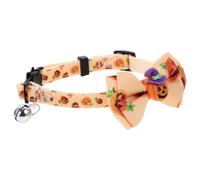 DIYEAH Adjustable Halloween Themed Kitten Collar with Bell, Polyester Decorative Cat Bow Collar for Pet Fashion Parties, Neck Decoration and Adorable Pet Accessory