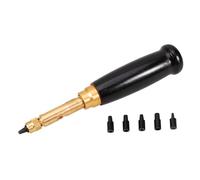 DIYEAH Adjustable Leather Hole Punch Tool Heavy Duty Metal Craft Puncher with Interchangeable Tips for Belts Watch Straps Bags Portable Multi Handheld Puncher for Leather Repairs