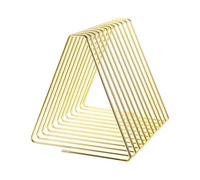 DIYEAH Adjustable Length Metal Desktop Bookshelf Organizer with 11 Slots, Portable Triangle Wire Magazine Rack for School and Workspace, Minimalist Golden File Holder