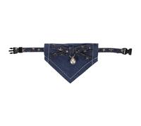 DIYEAH Adjustable Navy Blue Dog Cat Bandana Collar Washable Wear-Resistant Triangle Scarf for Small Puppies 20-26Cm Decorative Pet Neckerchief