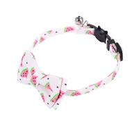DIYEAH Adjustable Pink Cat Collar with Bell, Comfortable Cloth Material and No Deformation, Creative Lovely Fruit Pattern, Cat Accessories for Pets