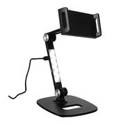 DIYEAH Adjustable Tablet Holder Stand Phone Bracket for Durable Aluminum Support for Video Watching Compatible with All Tablets and Smartphones