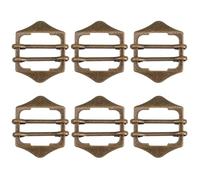DIYEAH Adjustable Waistcoat Belt Clips, 6Pcs Copper Metal 2cm Inner Width Buckles, Dark Brown Strap Adjuster for Clothing Decoration Accessories