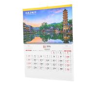 DIYEAH Aesthetic Tear Calendar for Home Office Decoration Features Scenery Theme Thickened Paper Monthly Planner for Year Round Use