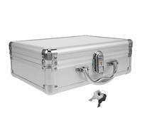 DIYEAH Aluminum Alloy Storage Box With Key Lock Portable Hard Shell Protective Case 3 Layer Foam Padding For Tools Documents Microphones Cameras Equipment