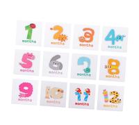 DIYEAH Animal Shape Monthly Stickers Newborn Photo Prop for First Year Growth Cute Milestone Labels for Scrapbooking and Monthly Milestones Recording