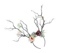 DIYEAH Antler, Fabric Accessory Headband Christmas Navy and Hair with Tree Branch Design for Festive Atmosphere and Attention-grabbing Style Holiday Party