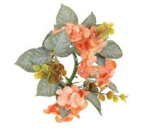 DIYEAH Artificial Hydrangea and Eucalyptus Candle Ring Wreath, Small Floral Table Decoration for Wedding Centerpiece and Home Party Candleholder