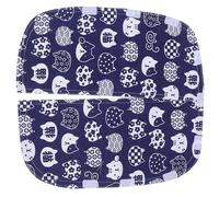 DIYEAH Automatic Cat Litter Box Door Curtain Replacement for Self-cleaning Litter Pan Cotton Linen Small Cartoon Curtain with Blue Panel for Privacy