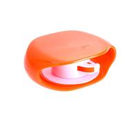DIYEAH Automatic Roll Up Earphone Cable Organizer Durable Abs Material Portable Headphone Cord Winder Box for Travel and Home Use Orange